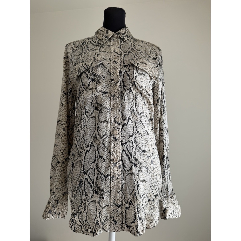 EQUIPMENT Femme Silk Snake Print Signature Button Down Shirt Size Small